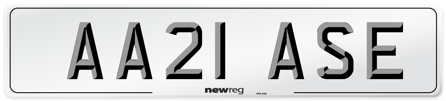 AA21 ASE Number Plate from New Reg